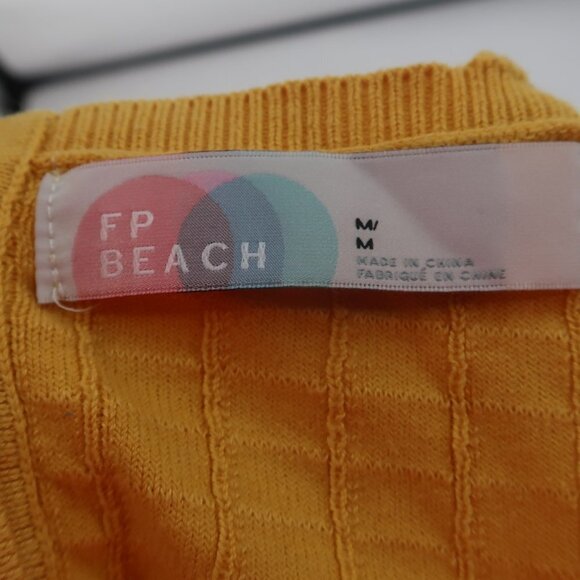 Free People Beach Mustard Yellow Dress with Button Back Detail Size Medium - Picture 3 of 6